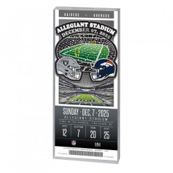 RAIDERS VS. BRONCOS 2025 GAME DAY ACRYLIC TICKET
